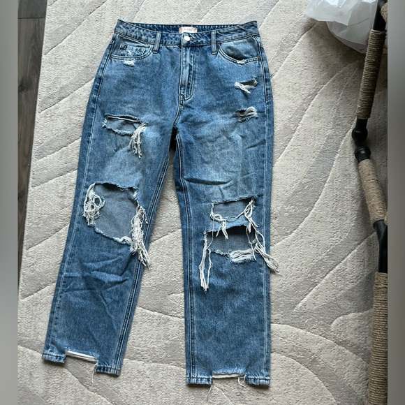 Altar'd State Blue Distressed Jeans - Picture 1 of 3